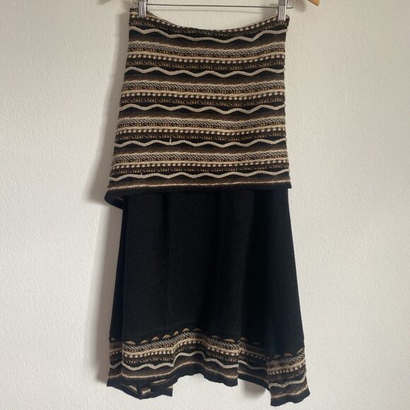 AlpandinA Tube Skirt / Dress / Shawl Black & Brown Knit Baby Alpaca Made in Peru - Picture 5 of 11